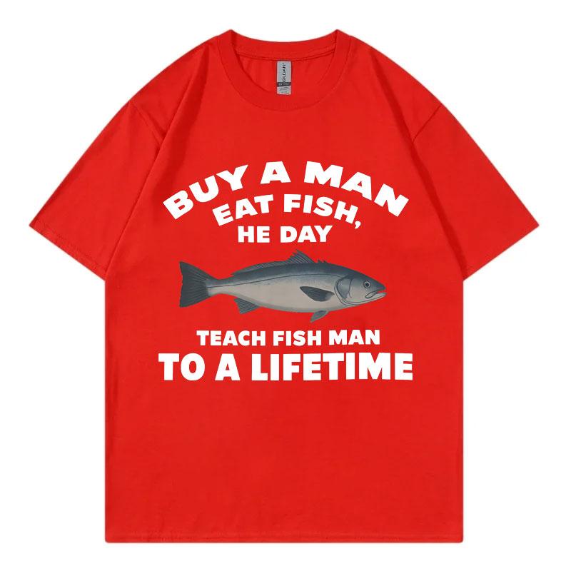 Buy A Unisex Eat Fish Funny Meme T Shirt High Street Fashion Trend Short Sleeve Tshirts Unisex Unisex Casual 100cotton Summer Tshirt