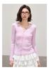 Qianwen temperament diagonal knitted sweater 2026 spring new elegant and simple hollow lace collar wool top