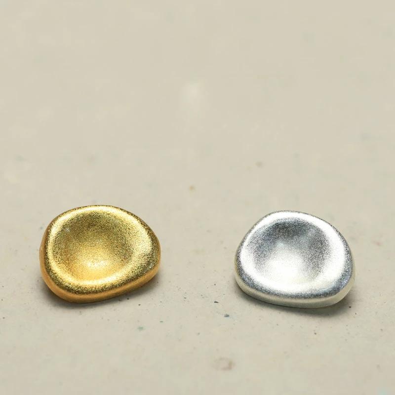 5pcs Fashionable Concave Metal Buttons Beautiful Plating Metal Gold/Silver Buttons Clothes Decorative Buttons