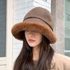 Women's Plush Warm Bucket Hat with Ear Warmers – Elegant, Durable & Coldproof Fisherman Cap, Inelastic Woven Design