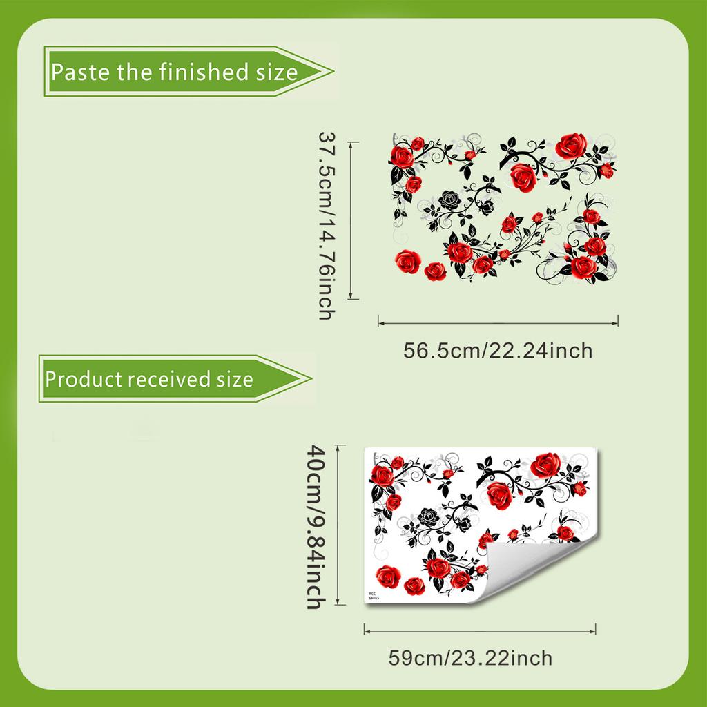 Романтические наклейки на стекло в виде красной розы, декоративные наклейки для двери и окна ванной комнаты