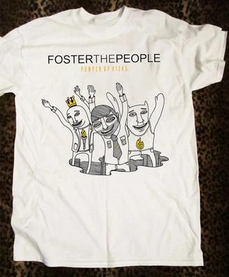 Ретро Футболка Foster The People Band Pumped Up Kicks Хлопок Белый S5XL AG831 Унисекс Футболка