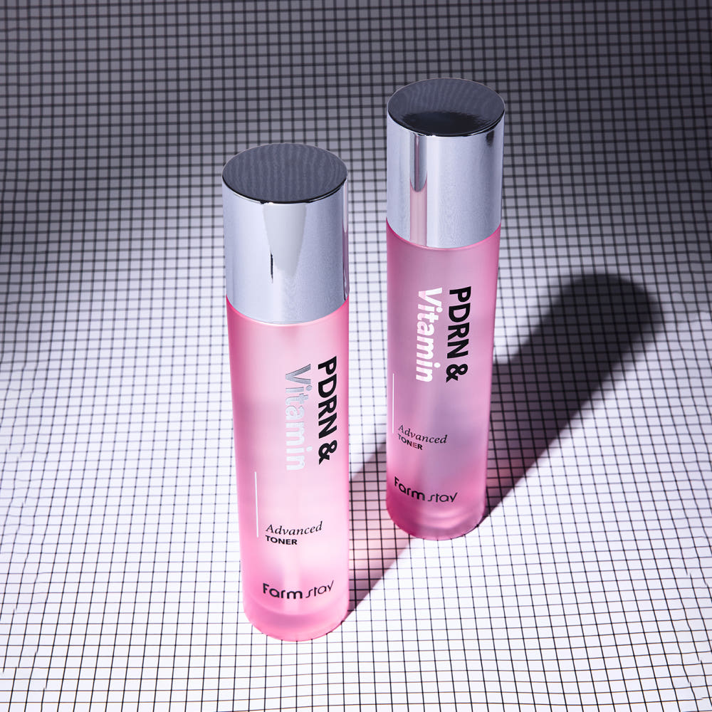 Farmstay PDRN & Vitamin Advanced Toner 120ml Sodium DNA Niacinamide Vitamin C Hyaluronic Acid Brightening Hydrating Toner