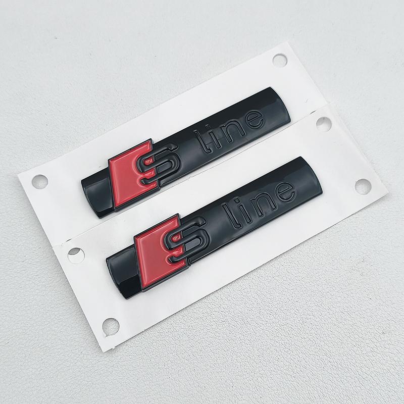 2pcs ABS S Line Logo Sline Badge Car Fender Side Emblem For qwe12 A3 A4 A5 A6 A7 A8 A1 A2 Q2 Q3 Q4 Q5 Q7 Q8 S3 S4 S5 S6 S7 TT RS