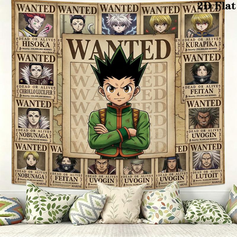 Настенный гобелен Hunter X Hunter Эстетичный настенный подвесной тканевый плед Декоративные гобелены для спальни гостиной Домашний декор