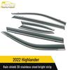 22 Highlander 3D Stainless Steel Rain Guard Bright Strip Decorative Car Sticker