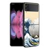 Чехол Wave Art японский зеленый Illust для Samsung Galaxy Z Flip 3 5G ZFlip ZFlip3 Z Flip 4 ZFlip4 Жесткий ПК Роскошные чехлы Funda