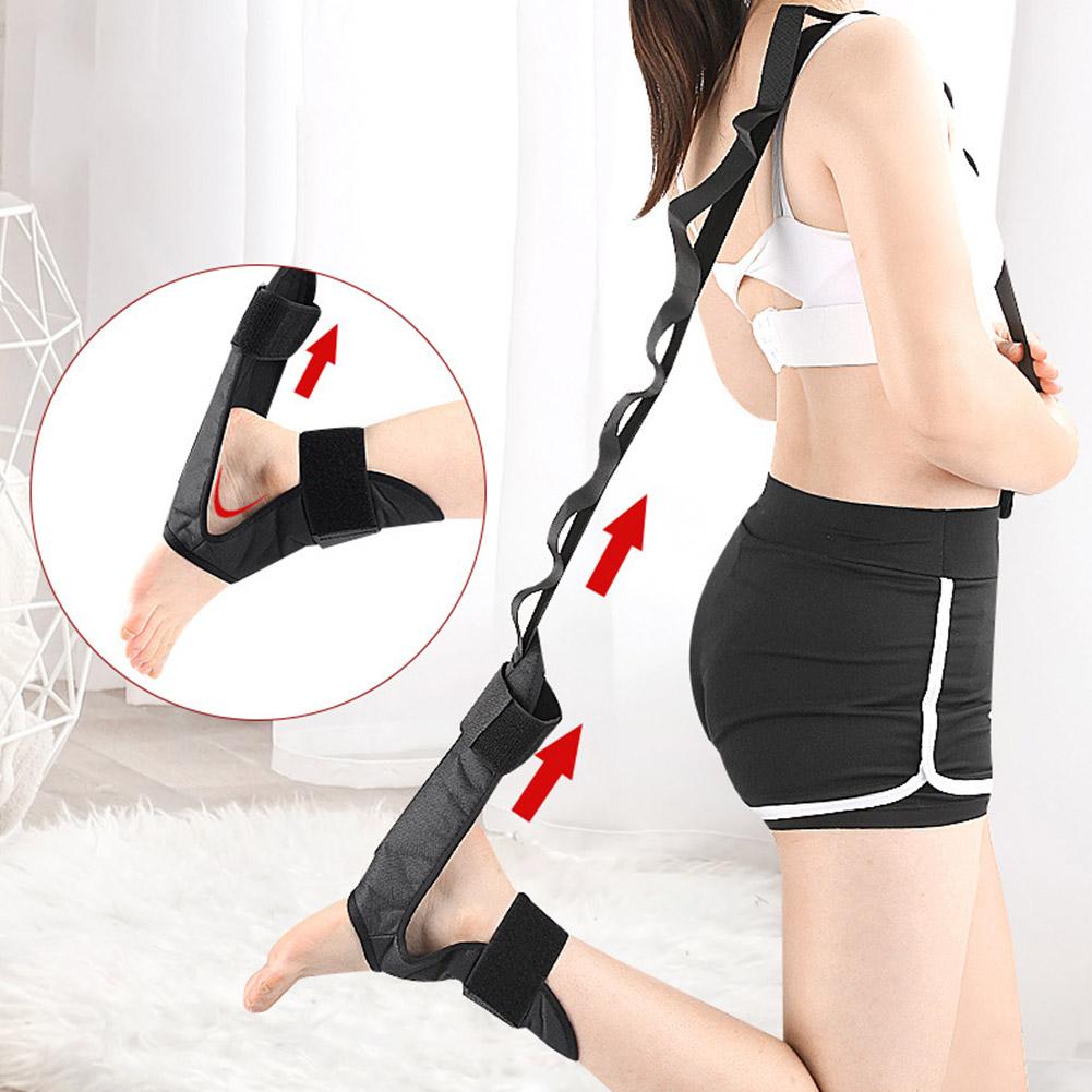 Yoga Stretching Band Black Tension Band Auxiliary Ankle Foot Yoga Fitness With Rope Stretch Leg Training Stretcher Band D4K5