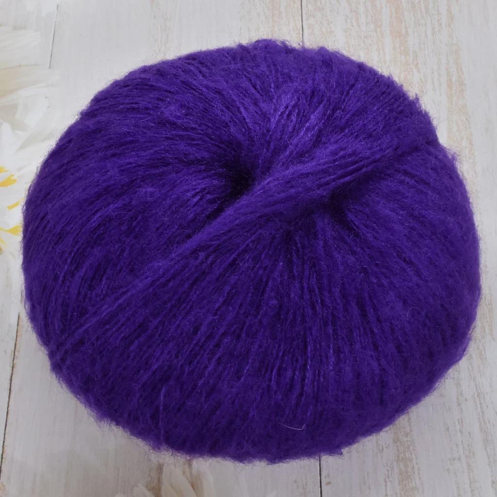 1 шт. 50 г Пряжа из мохера, шелка и шерсти 15% шерсти 15% мохера 40% акрила 30% нейлона Мягкая пряжа для вязания крючком, ручного вязания шарфа, шали 330 м / 361 ярд
