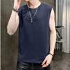 Мужская майка-топ, однотонная повседневная майка, майки, футболки без рукавов с круглым вырезом, летние пляжные топы