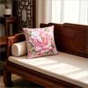 Elegant Pink Peony Floral Throw Pillow Cover, Soft Watercolor Style Peony Print Decorative Cushion For Living Room Sofa Couch