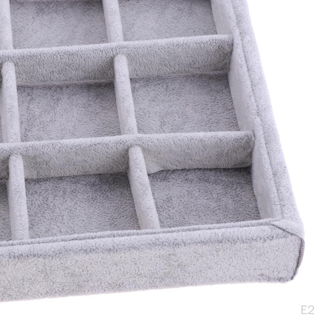 Органайзер для витрины ювелирных изделий Брелок большой вместимости с 24 отделениями - серебро,