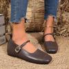 Fashion Women Flats Shoes Square Toe Comfortable Soft Sneakers Women Elegant Classic Retro Flat Loafers Designer Mary Jane Shoes Women