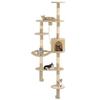 VidaXL Arbre à chat avec griffoirs en sisal Montage mural 194 cm Beige