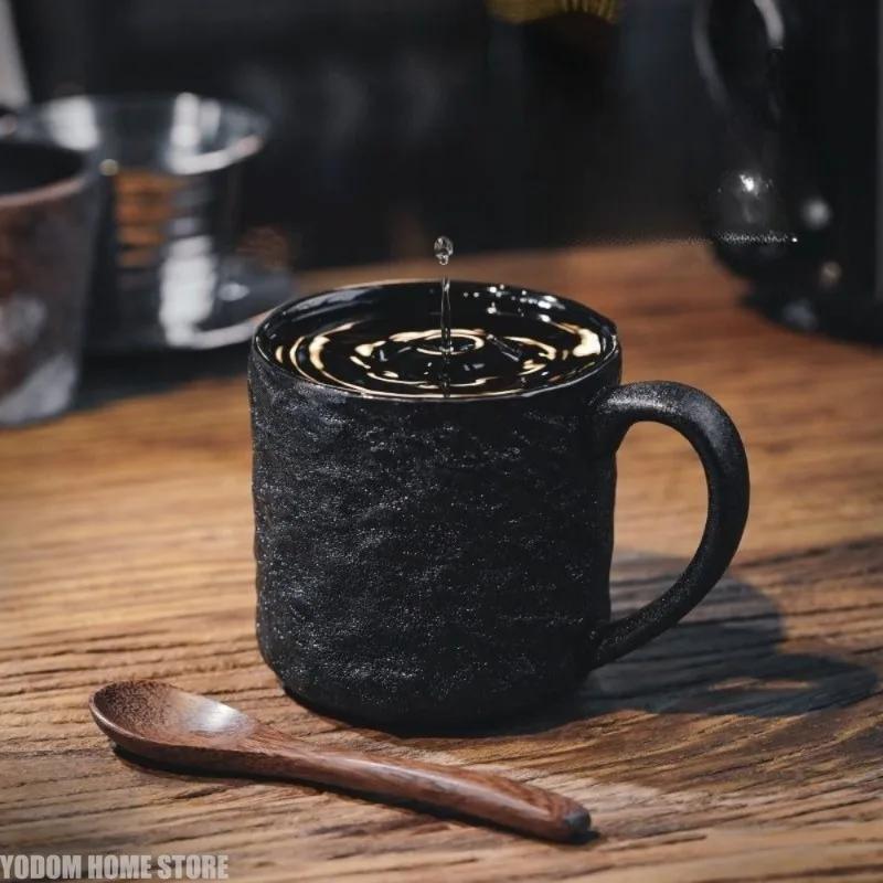 Японский винтажный набор керамических кофейных чашек с рисунком камней Высокоценные парные кружки Высококлассные офисные стаканы для воды