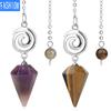 Crystal Pendulum for Exploration Shuttle Spirit Cone Pendulum Spiral Crystal Stone Quartz Pendant Healing Pendulum