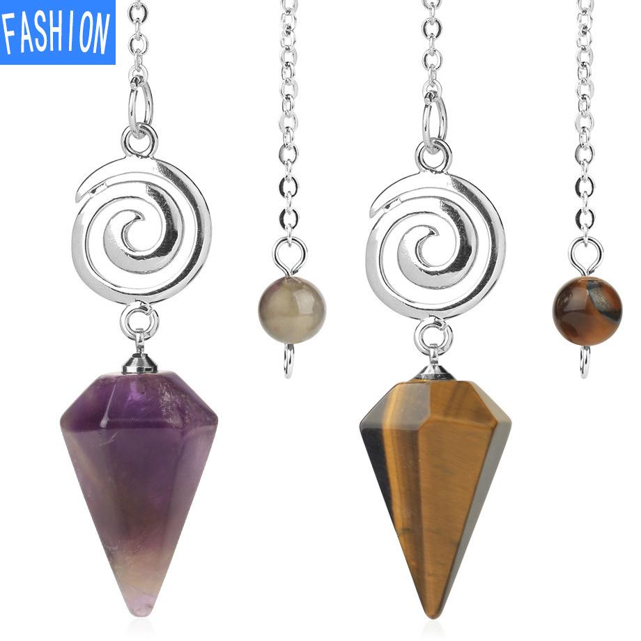 Crystal Pendulum for Exploration Shuttle Spirit Cone Pendulum Spiral Crystal Stone Quartz Pendant Healing Pendulum