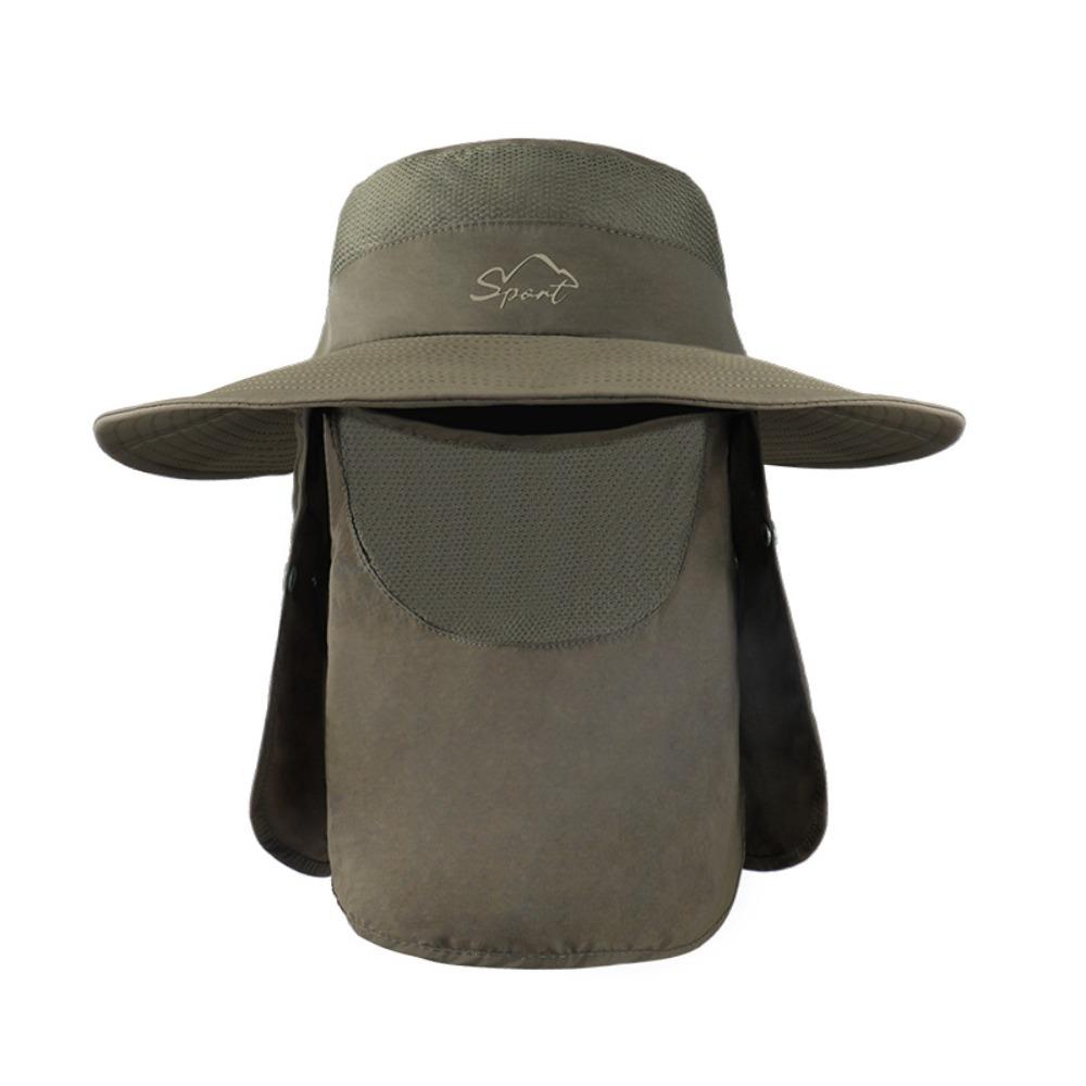 Quick Drying Summer Fisherman Cap Removable Neck Flap Bucket Hat Removable Visor Hat Camping