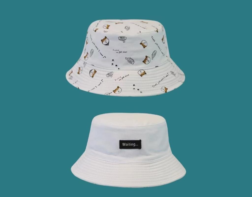 Cartoon Animal Kitten Pattern Embroidery Unisex Style Wild Fashion Trend Custom logo Reverse Bucket Hat