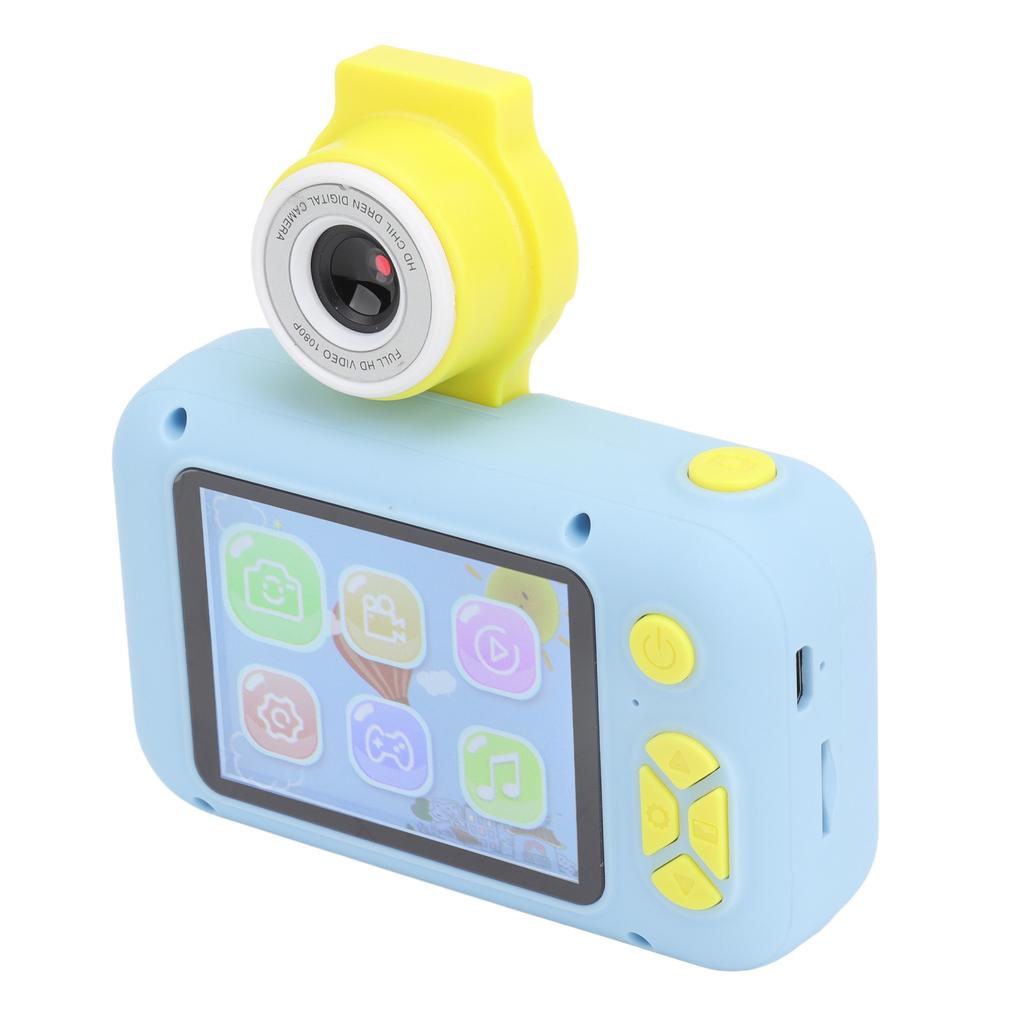 Kids Camera Blue High Definition Toddlers Digital Rotating Small SLR Camera Video Selfie Camera