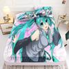 Простыня на резинке с принтом Hatsune Miku Comforte Покрывало для кровати Полный комплект 3D Детское постельное белье Аниме Декор комнаты Дом