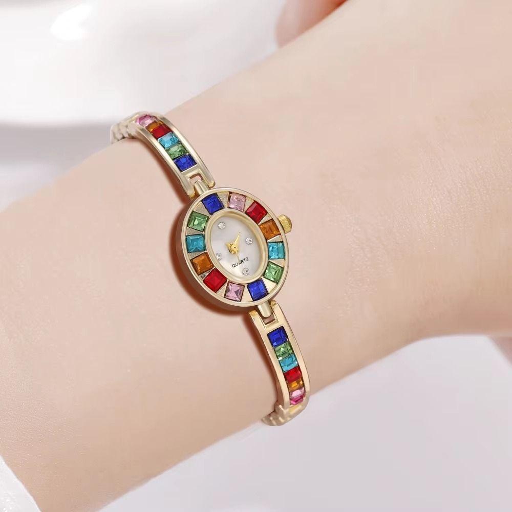 Bracelet Type Quartz Wristwatches Colorful Round Quartz Watch Women's Wrist Watch  Female