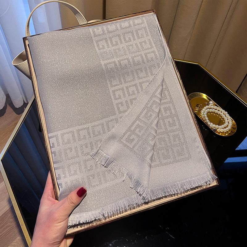 Новый весенний искусственный шелковый шарф для женщин, модная шаль, высококачественная элегантная шаль, хлопковый универсальный шелковый шарф с щупальцами