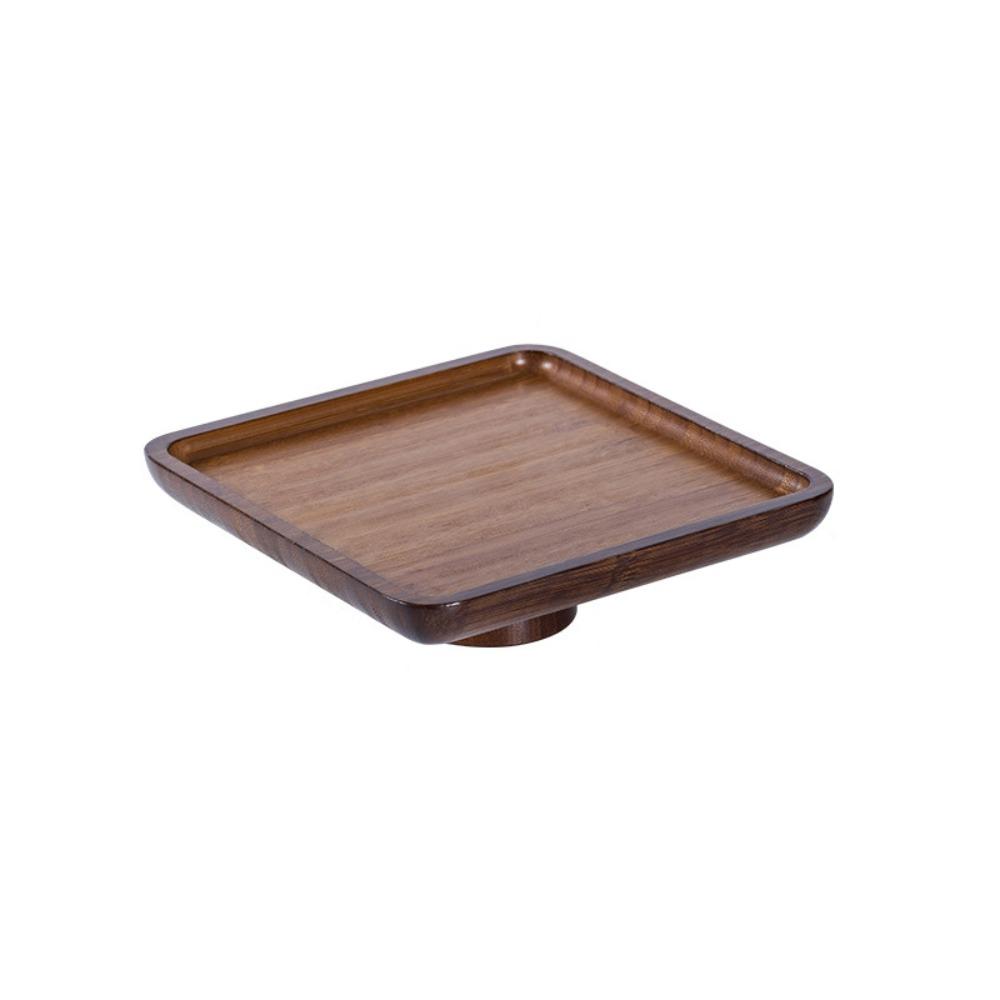 Retro Wooden Tall Tray Multifunctional Round Cake Stand Fruit Plate Cake Display Tray  Party Decor