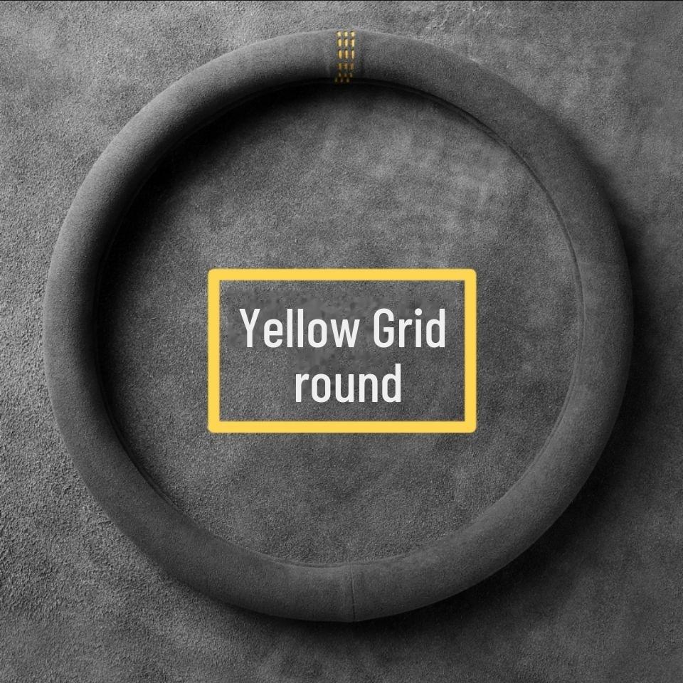 All-Season Suede Leather Steering Wheel Cover, Anti-Fade, No Lint, Round D-Shaped Design