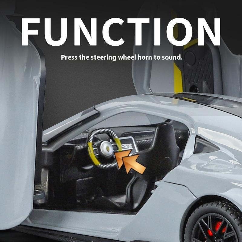 1/24 Koenigsegg Gemera GT Суперкар Сплав Литой Модель Автомобиля Звук и Свет Домашние Трендовые Украшения Изысканная Симуляция Декоративные Подарки Мальчик