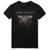 Мужская футболка Van Halen 84 Tour (Назад Печать) Приталенная футболка Маленькая Черная
