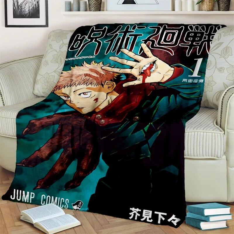 Jujutsu Kaisen Anime Itadori Yuji Blanket,Soft Throw Blanket for Home Bedroom Bed Sofa Picnic Travel Office Cover Blanket Kids