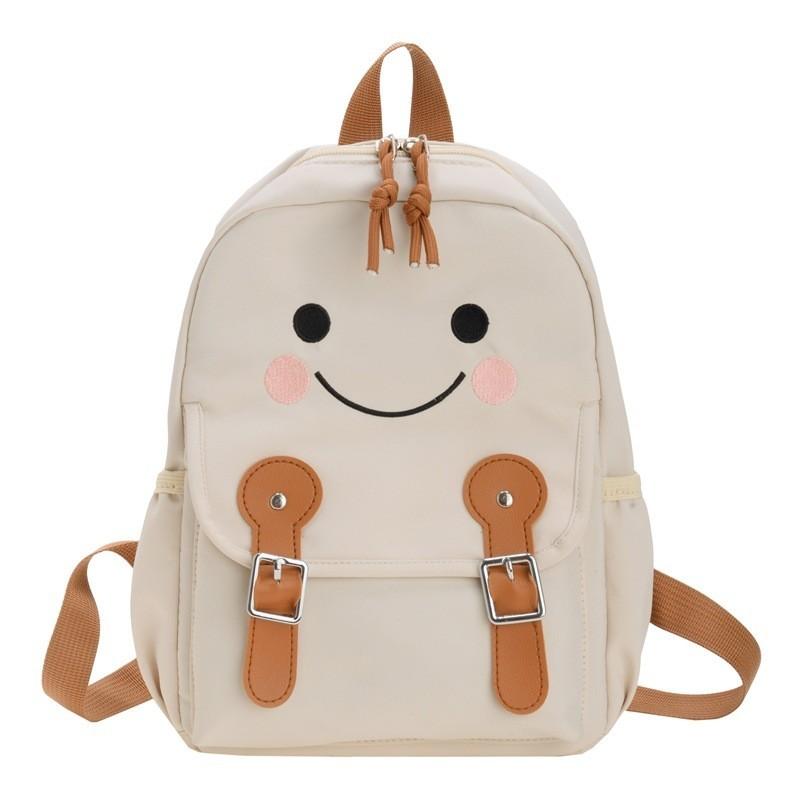 Adorable Korean Style Cute Smiley Face Backpack For Boys And Girls School Bag