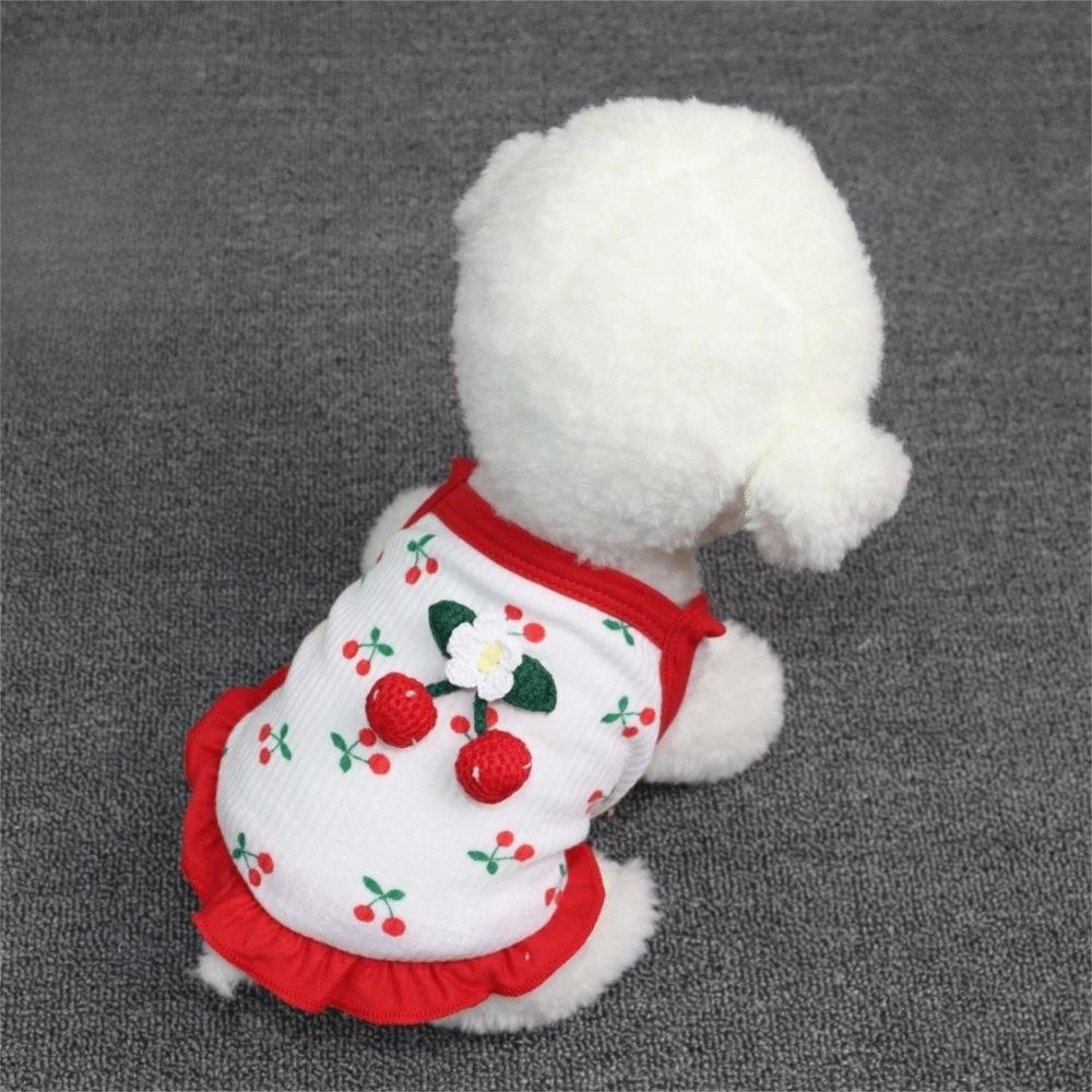 Breathable Cherry Dog Vest Soft Pet Dresses New Dog Clothes Pet Supplies