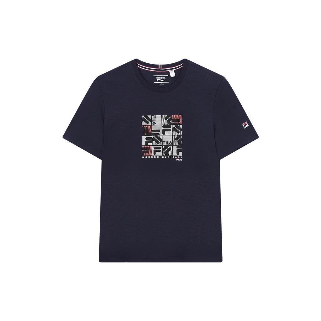Fila Футболки Мужские Легендарный Синий Круглый Вырез Умеренный Прямой Крой F11M331112F-NV