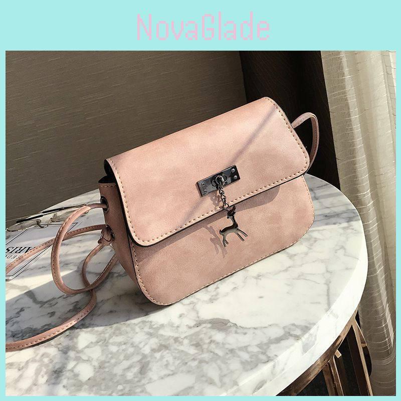 Ретро Однотонный Подвеска-Олень Сумка-Седло Crossbody Наплечная Сумка Квадратная Сумка из ПУ