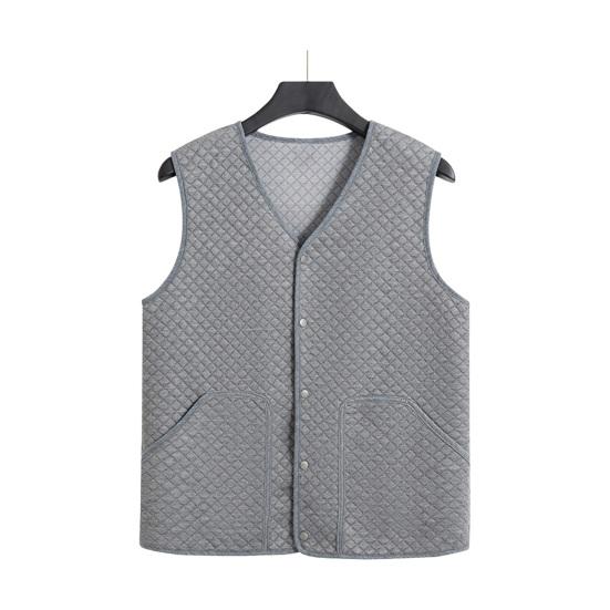 Мужской жилет с V-образным вырезом, без рукавов, однобортный жилет, пальто, однотонный бархатный подклад, теплая жилетка, куртка с карманами