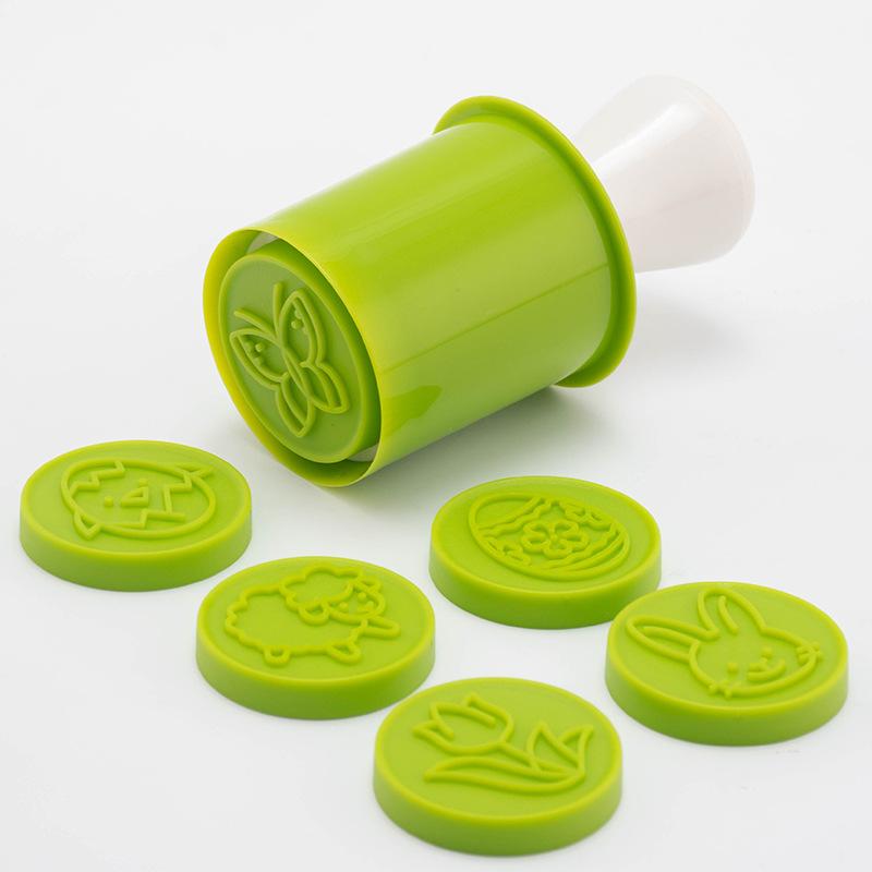 Мультяшный силиконовый штамп для печенья, форма для печенья с деревянной ручкой, рождественская елка, самодельная форма для печати, декор для печенья