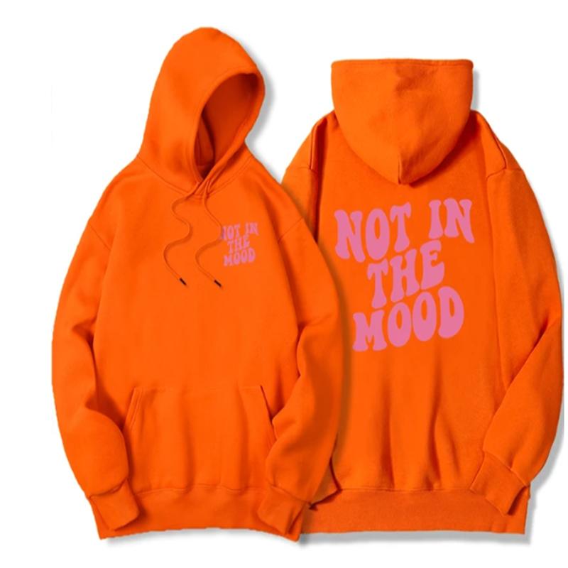 Толстовка с капюшоном Not In The Mood Printed для мужчин Harajuku Fashion Quality Hoody Fleece Casual Soft Sweatshirt Autumn Oversize Sportswears