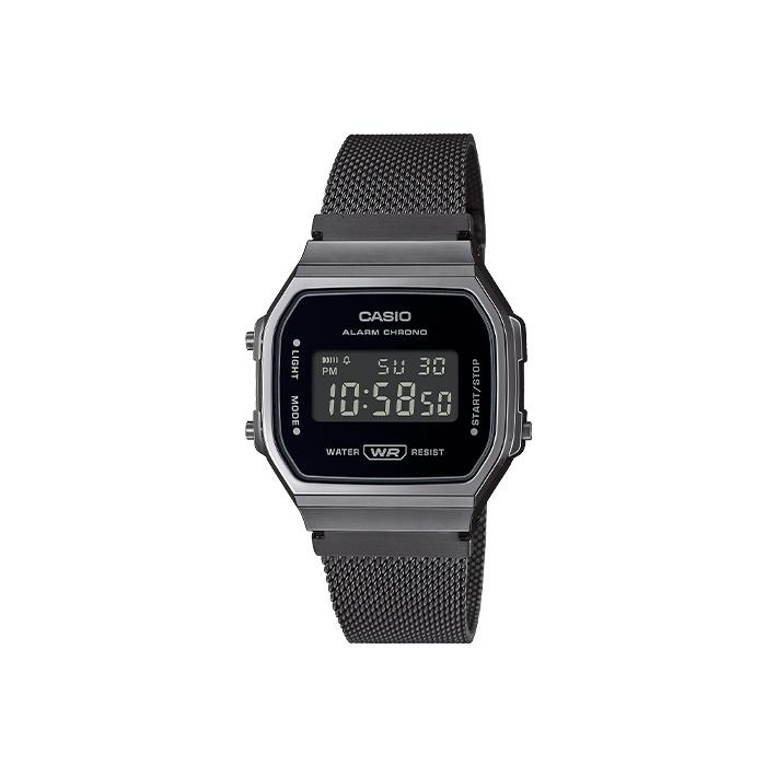 Casio Унисекс ВИНТАЖНАЯ Серия Черные Часы A168WEMB-1B A168WEMB-1B
