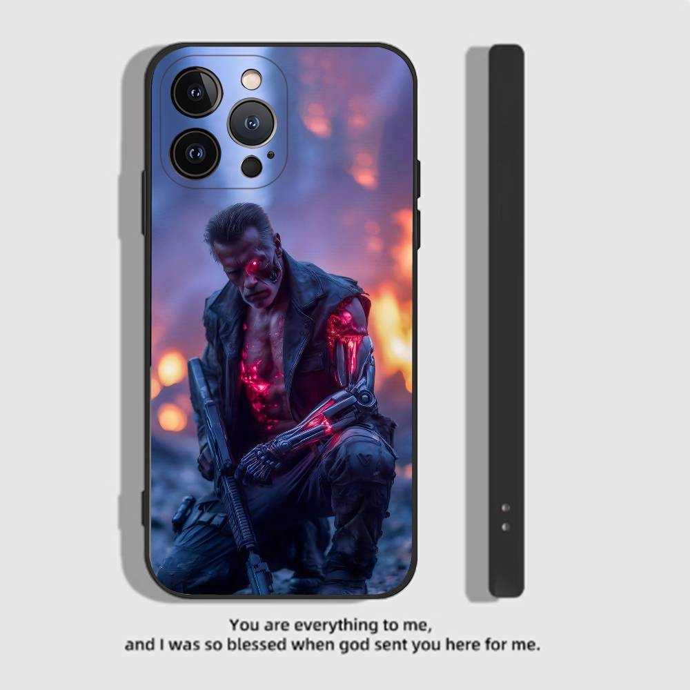 Movie The Terminator Phone Case Black Silicone Matte Phone Case For Iphone 17 Air 16 15 14 13 12 11 Pro Max TPU Soft Case