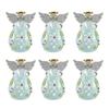 Four Cart Cute Handmade Glass Sugar Angel Bells (Set of 6)
