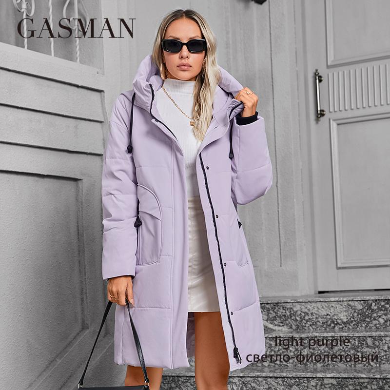 GASMAN 2024 Длинный пуховик зимняя женская куртка-пуховик толстое пальто женская парка с капюшоном теплая женская брендовая хлопковая одежда зима GM-83613