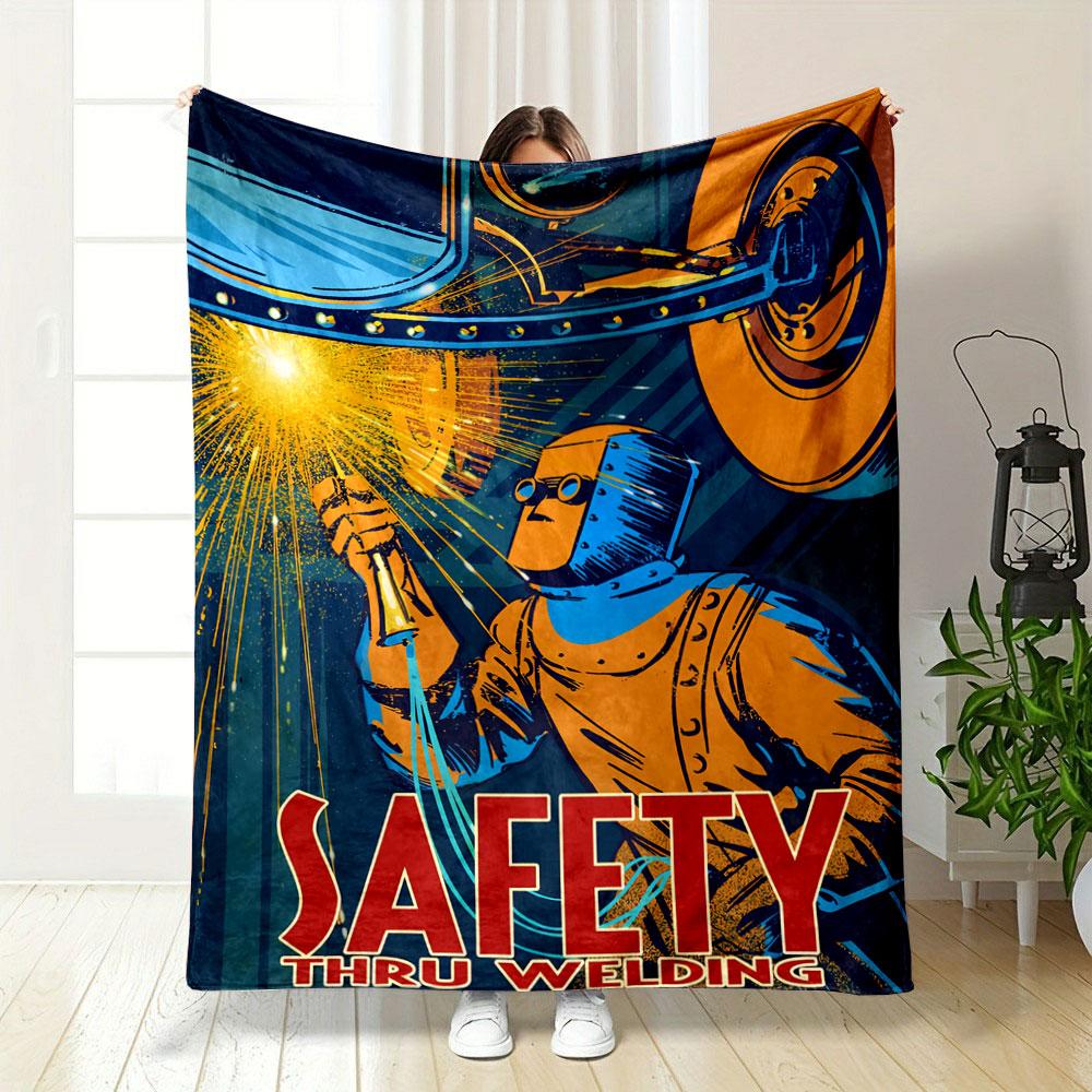 Classic Safety Thru Welding Yellow Fleece Blanket, Premium Microfiber Blanket for Home, Elegant Fleece Blanket for Guest Rooms