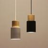 Creative Simple Wood Pendant Lights Led Black/White Hanging Lamp Metal Kitchen Bar Hotel Bedroom Luminaire MJ807
