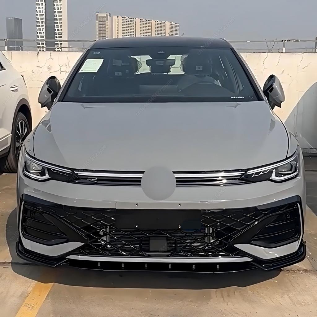 3Pcs Car Front Bumper Lip Spoiler Splitter Diffuser For VW Golf 8.5 MK8.5 GTI Rline 2024-2025+ ABS Gloss Black Bodykits Tuning