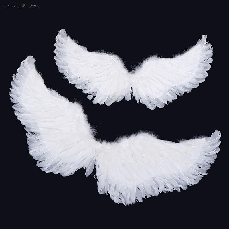 1PC Kids Adult Party Swallow White Angel Feather Wings Wands Cosplay Elastic Straps Wedding Birthday Halloween Christmas