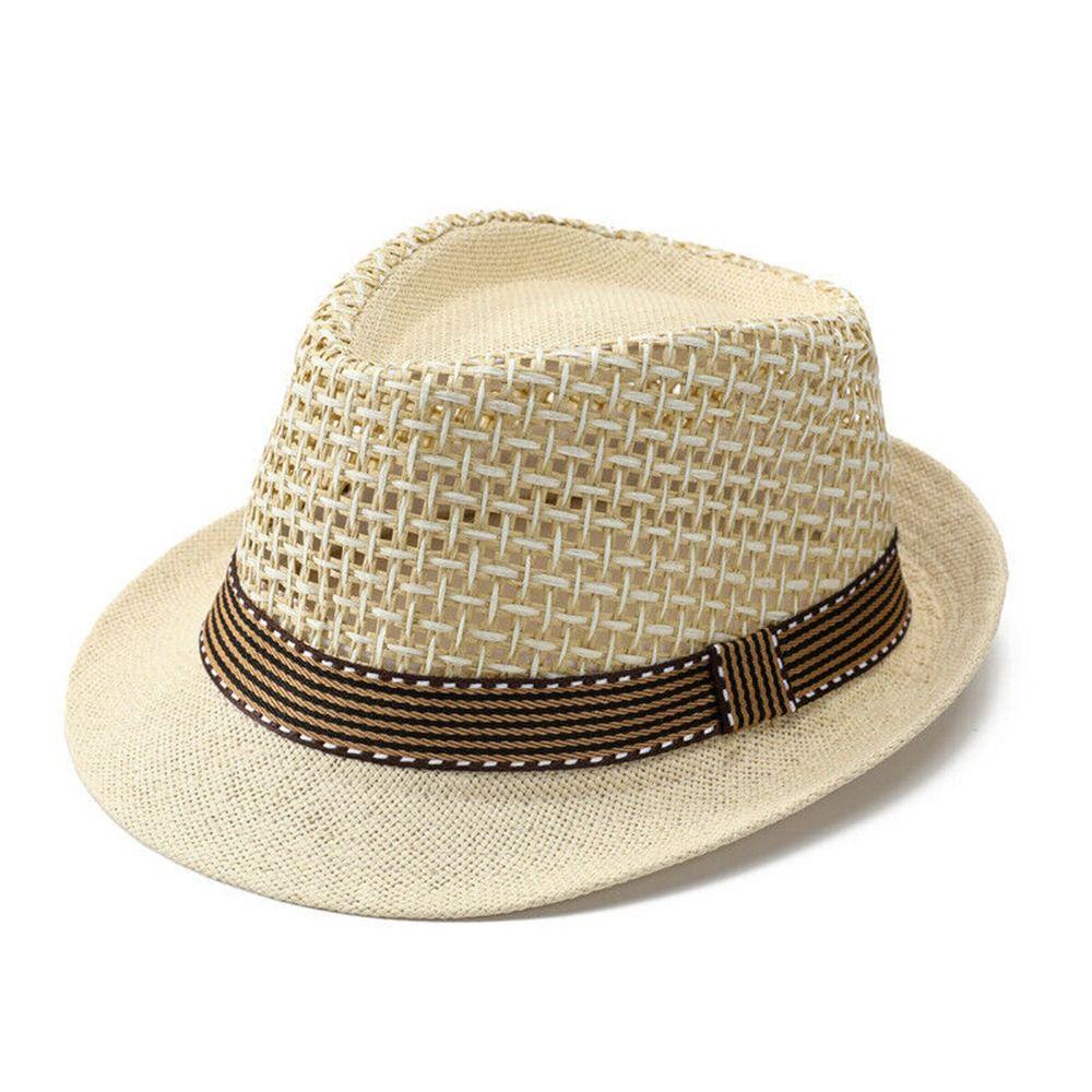 Short Brim Sun Cap Breathable Floral Hat Outdoor Straw Fedora Hat  Summer