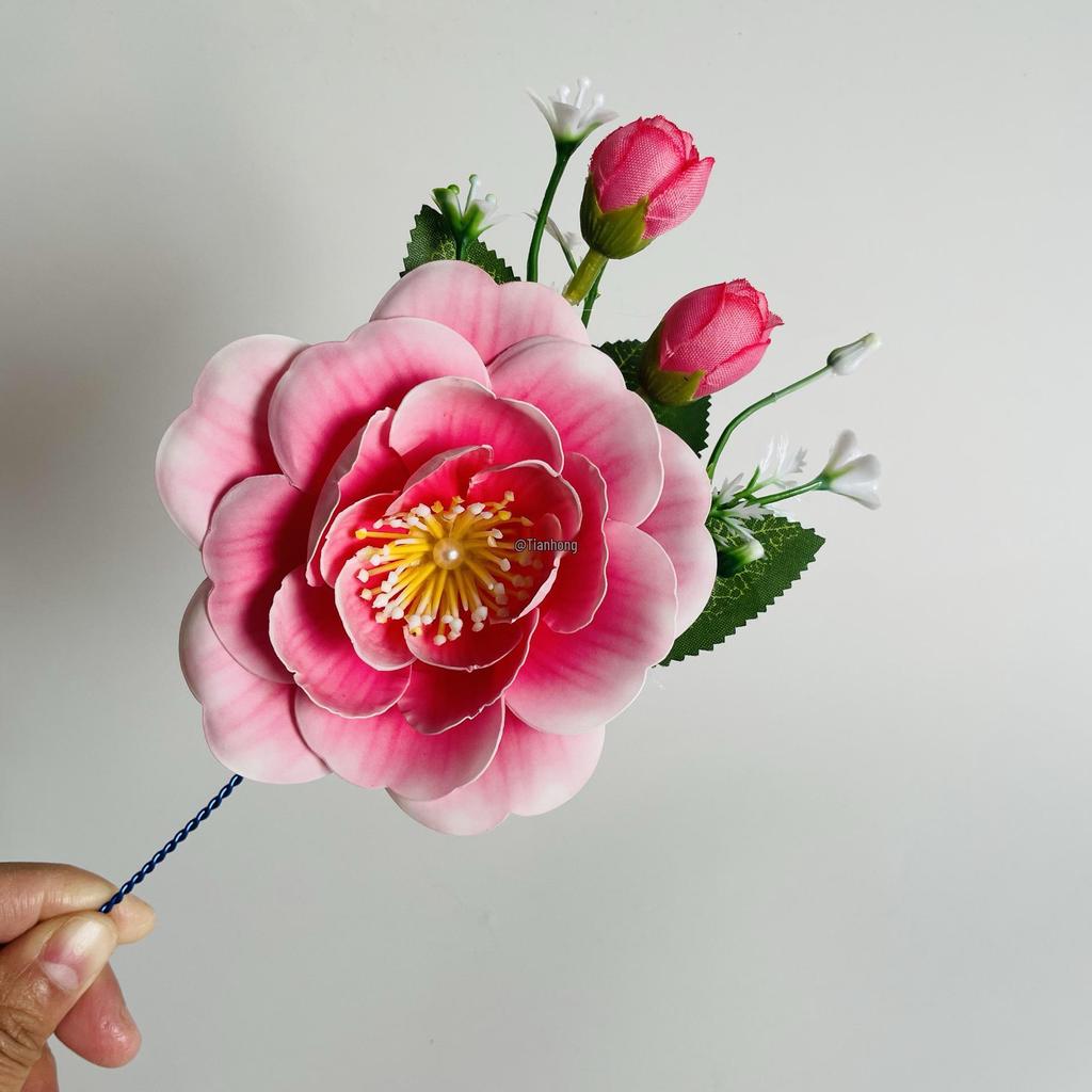 Мяо Головной убор ручной работы: Танцевальный аксессуар с цветами народности дун