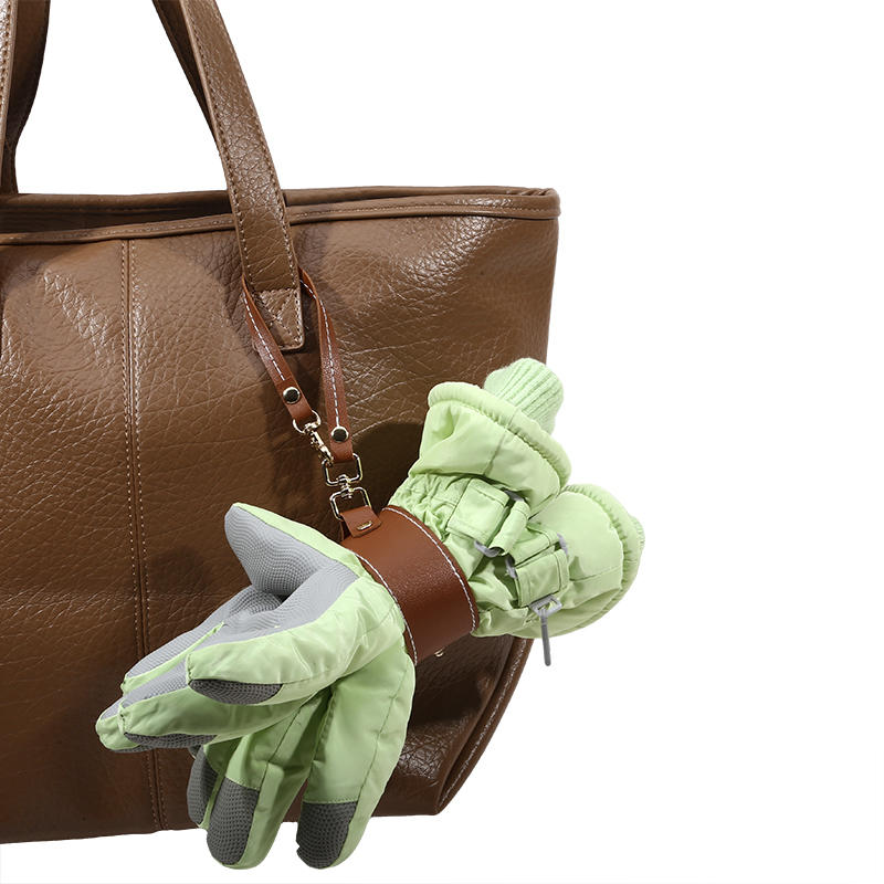 2PCS Portable Strap Holder with Clasp Women Beach Outdoor Snap-On Leather Glove Holder for Handbag Hat Towel